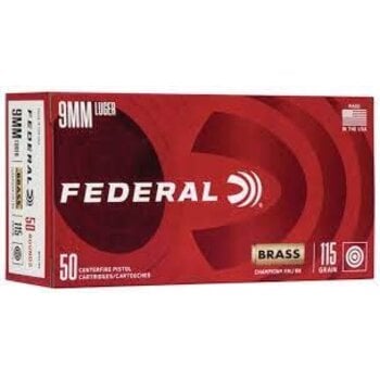 Federal Champion 115gr 9MM Brass Case Box of 50