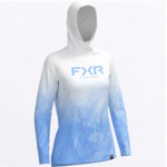 FXR Women's Derby Undertow Air UPF PO Hoodie Maui Blue/White
