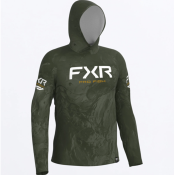 FXR Men's Derby Undertow Air UPF PO Hoodie Army/Gold