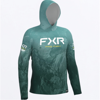 FXR Men's Derby Undertow Air UPF PO Hoodie Florida Key/Yellow