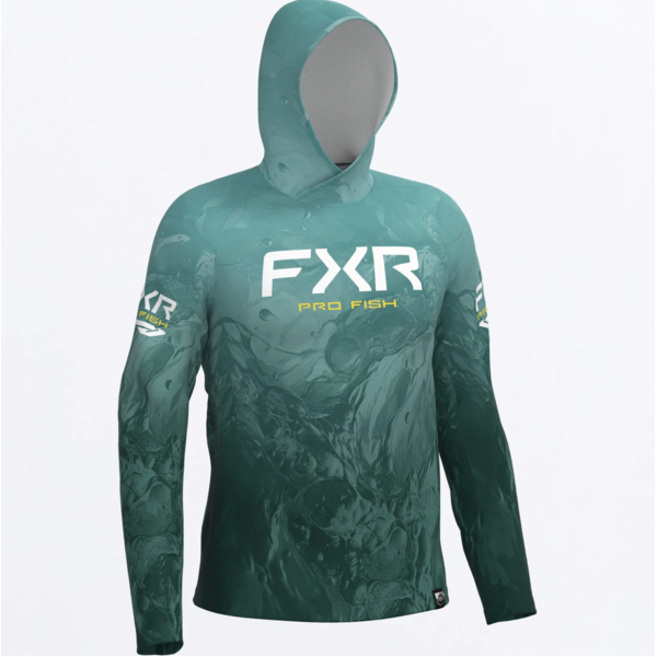 FXR Men's Derby Undertow Air UPF PO Hoodie Florida Key/Yellow