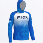 FXR Men's Derby Undertow Air UPF PO Hoodie Cobalt/White