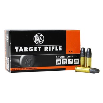 RWS Target Rifle 22 LR 40 Grain Lead Round Nose Ammo Box Of 50