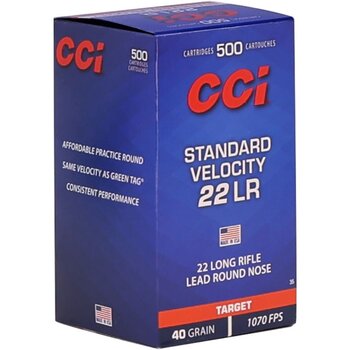 CCI CCI Standard Velocity 22lr 40gr Target 1070FPS Brick 500 Rounds