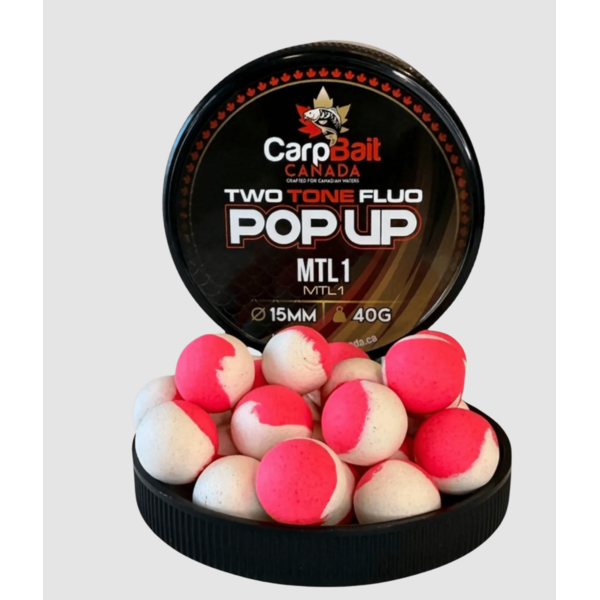 CarpBait Canada Two Tone Fluo Pop Up 15mm 40g