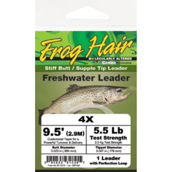 Gamma Frog Hair Freshwater Leader 9.5'