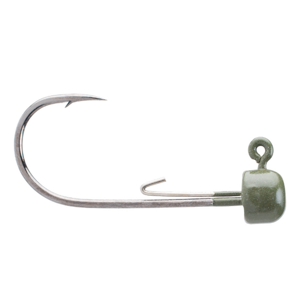 Owner Block Head 1/8oz 1/0 Jig 3-pk Green Pumpkin