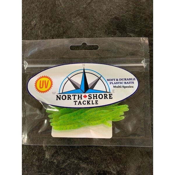 North Shore Tackle Trout Worm's 3" NeonGreen Glow