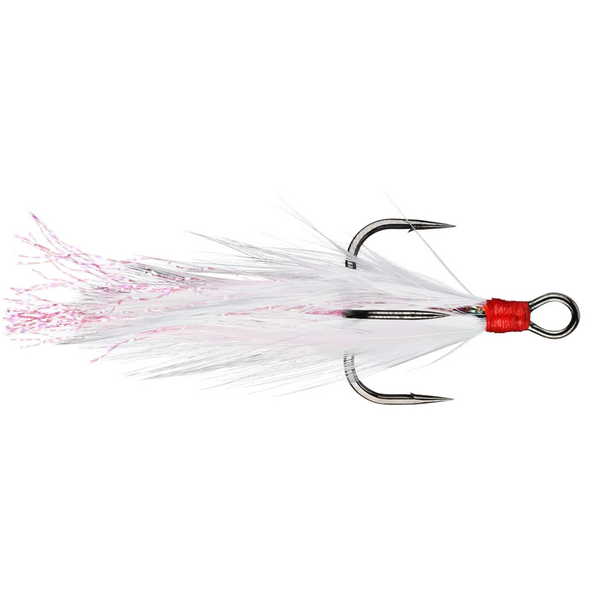 Gamakatsu White Red Feathered Treble Hook Size 4 2-pk