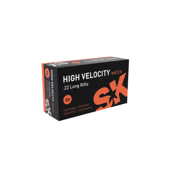 SK High Velocity Match 22LR Ammunition 1263fps Box of 50