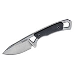 Kershaw Kershaw 2085 Brace Fixed Blade Neck Knife 2" Stonewashed Drop Point Blade, Black GFN Handles, Plastic Sheath
