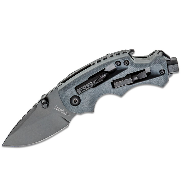 Kershaw Shuffle II DIY Multi-Function Folding Knife 2.4" Black Drop Point Blade, GFN Handles, Liner Lock
