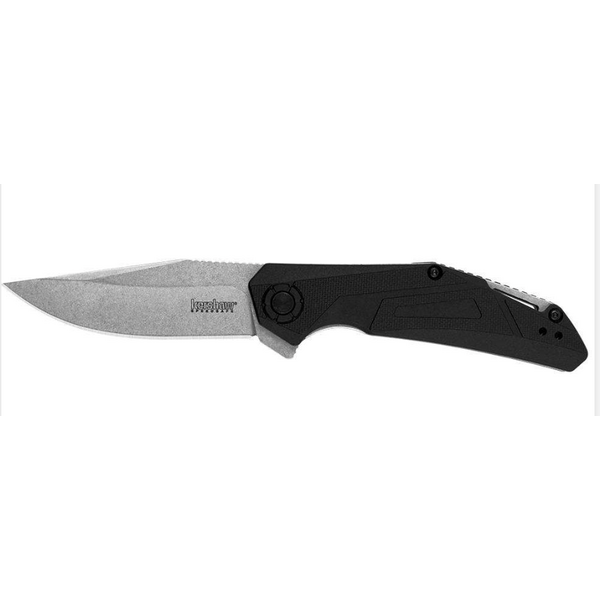 Kershaw Kershaw Camshaft Assisted Flipper Knife 3" Stainless Steel Stonewashed Clip Point, Black GFN Handles, Liner Lock