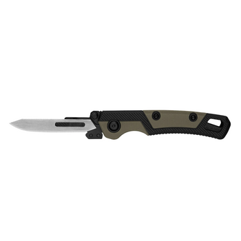 Kershaw 1891 LoneRock RBK 2 Folding Knife 2.8" Skinner/Caper #60A Replaceable Blade, GFN Handles with Rubbed Overmold, Nylon Sheath, Liner Lock