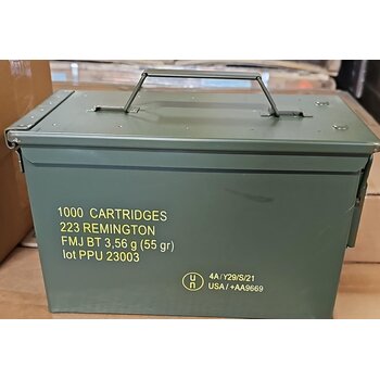 PPU PPU PRVI 223 REM 55GR FMJ M2A1 1000 Rounds