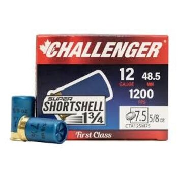 Challenger Challenger Shortshell 12ga  1 3/4"  5/8 OZ 1200 FPS #7.5 Ammunition box of 15