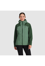 Outdoor Research Women's Stratoburst Stretch Rain Jacket Ranger Green M