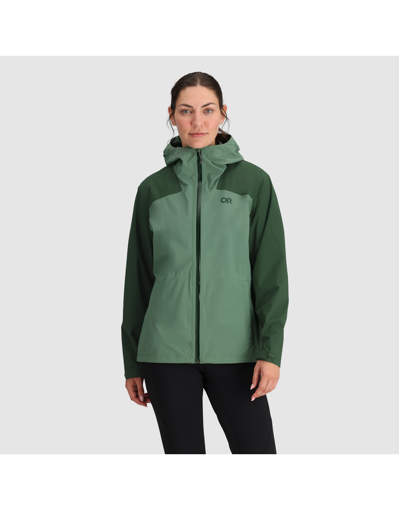 Outdoor Research Women's Stratoburst Stretch Rain Jacket Ranger Green M