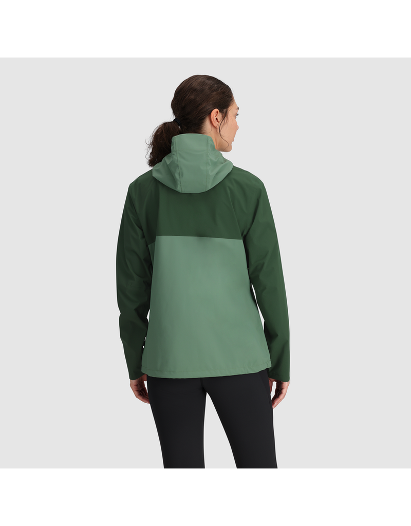 Outdoor Research Women's Stratoburst Stretch Rain Jacket Ranger Green M