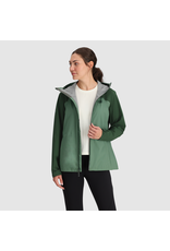 Outdoor Research Women's Stratoburst Stretch Rain Jacket Ranger Green M
