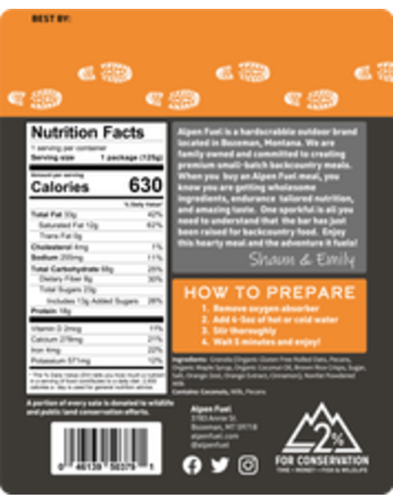 Alpen Fuel Orange Pecan Granola Breakfast