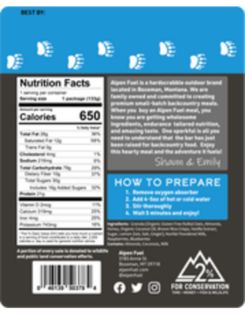 Alpen Fuel Lemon Berry Granola Breakfast
