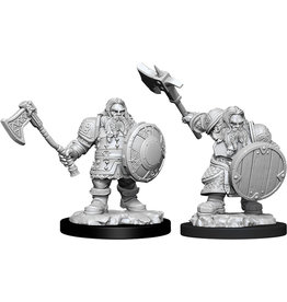 WizKids DnD Unpainted W11 Male Dwarf Fighter