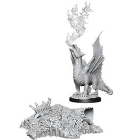 WizKids DnD Unpainted W11 Gold Dragon Wyrmling & Small Treasure Pile