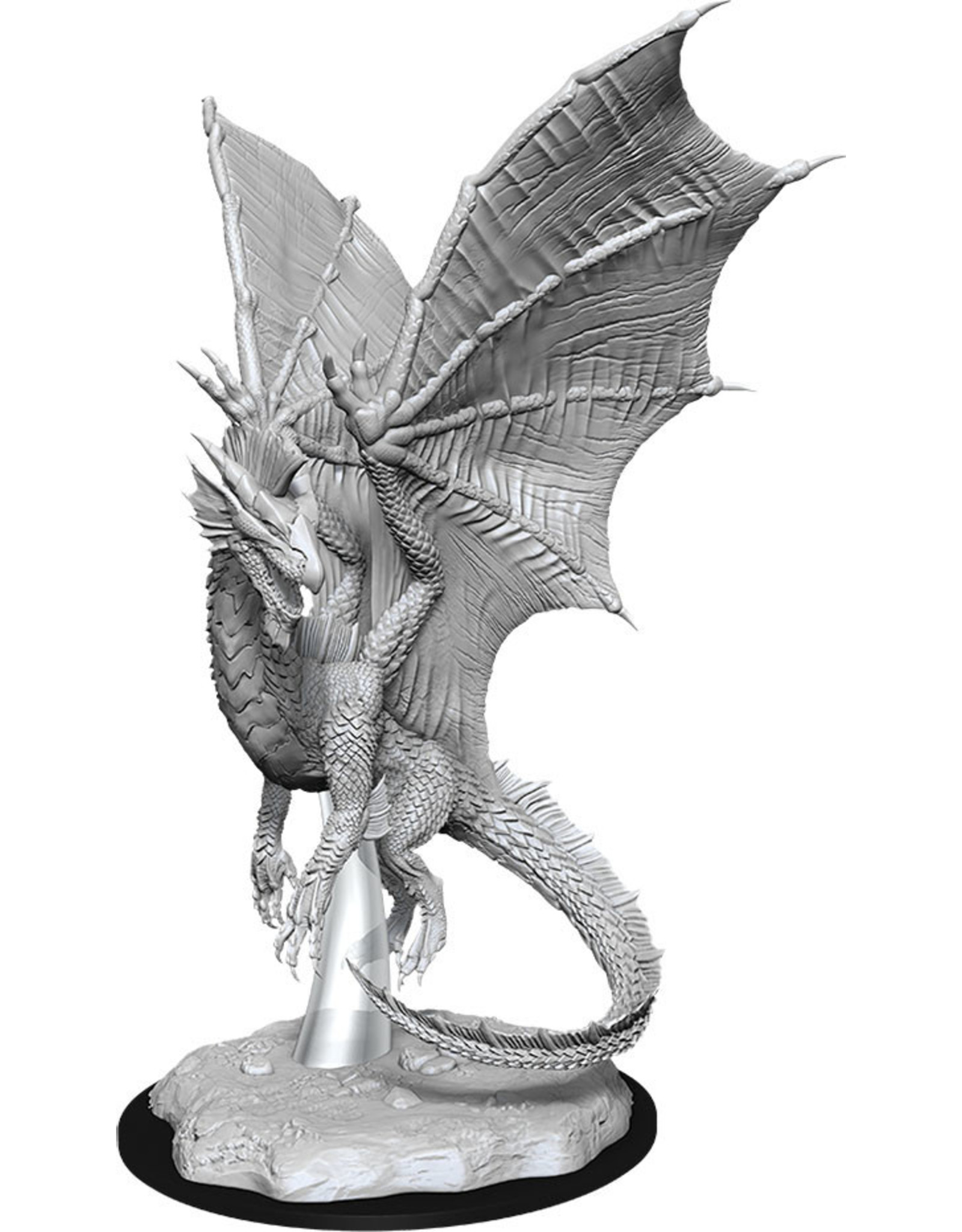 WizKids DnD Unpainted W11 Young Silver Dragon