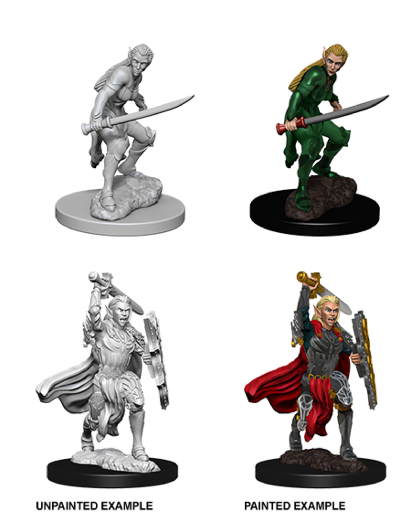 WizKids DnD Unpainted W6 Female Elf Fighter (retired)