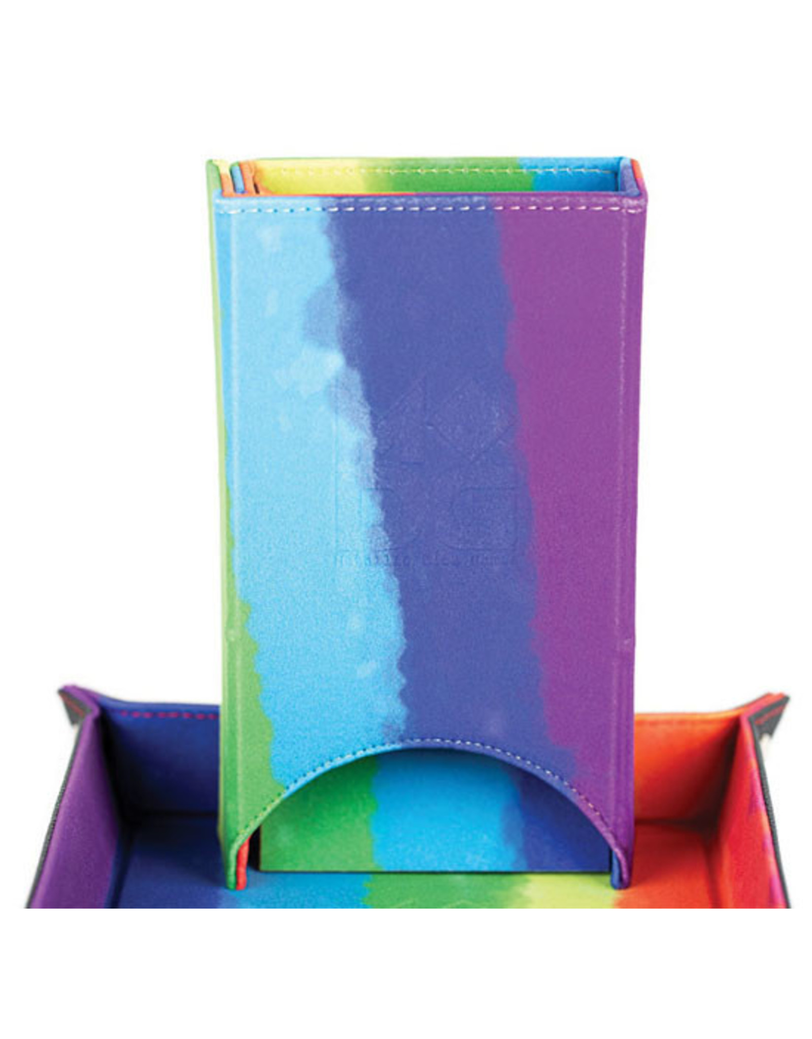 Dice Tower Fold Up Velvet Watercolor Rainbow