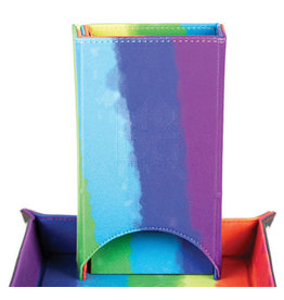 Dice Tower Fold Up Velvet Watercolor Rainbow