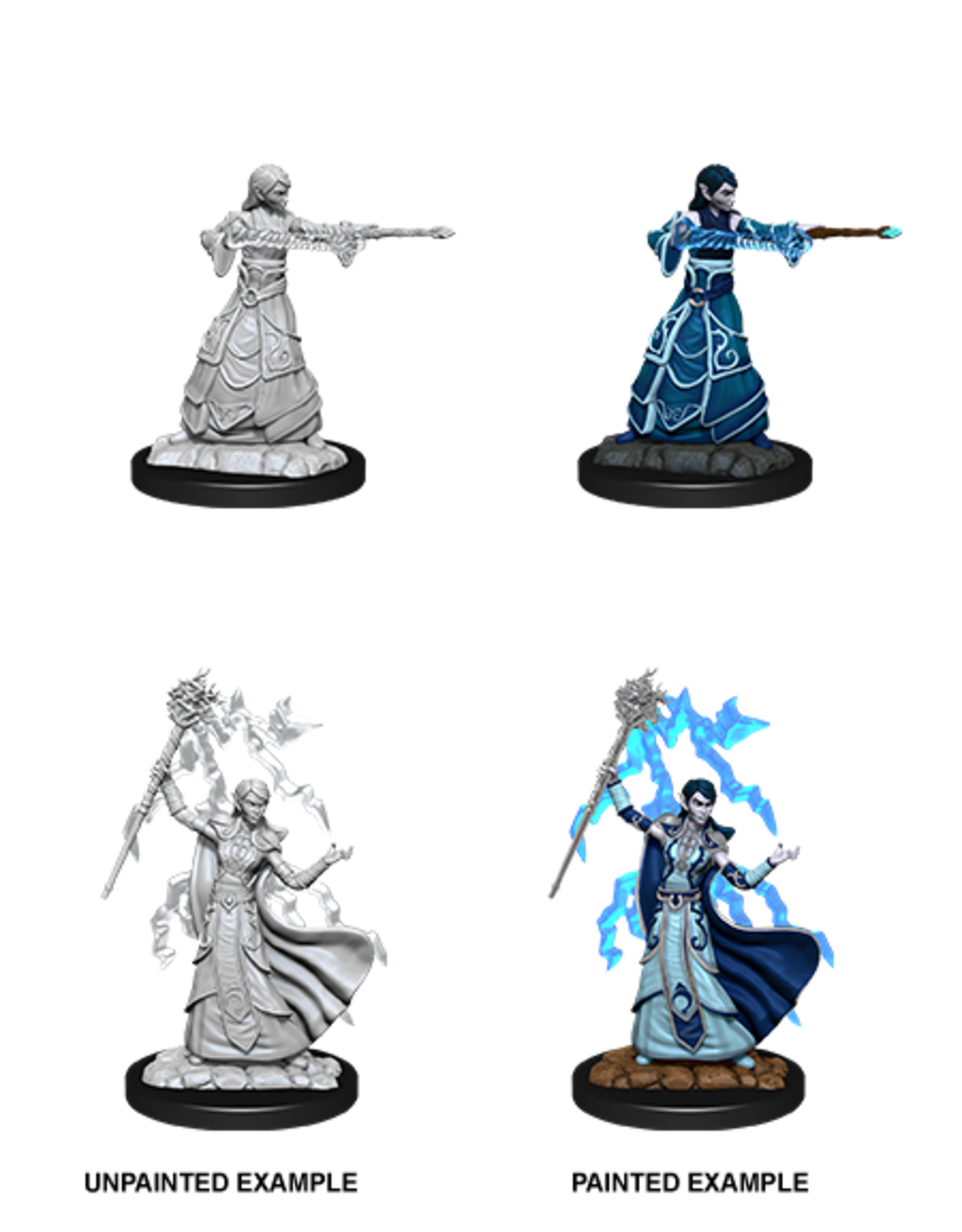 WizKids DnD Unpainted W12 Female Elf Wizard