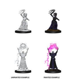 WizKids DnD Unpainted W12 Drow Mage & Drow Priestess