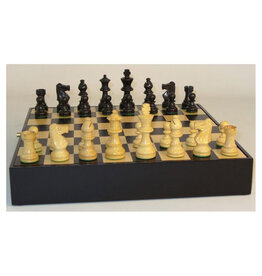 3" Black French Chess Set on Chest