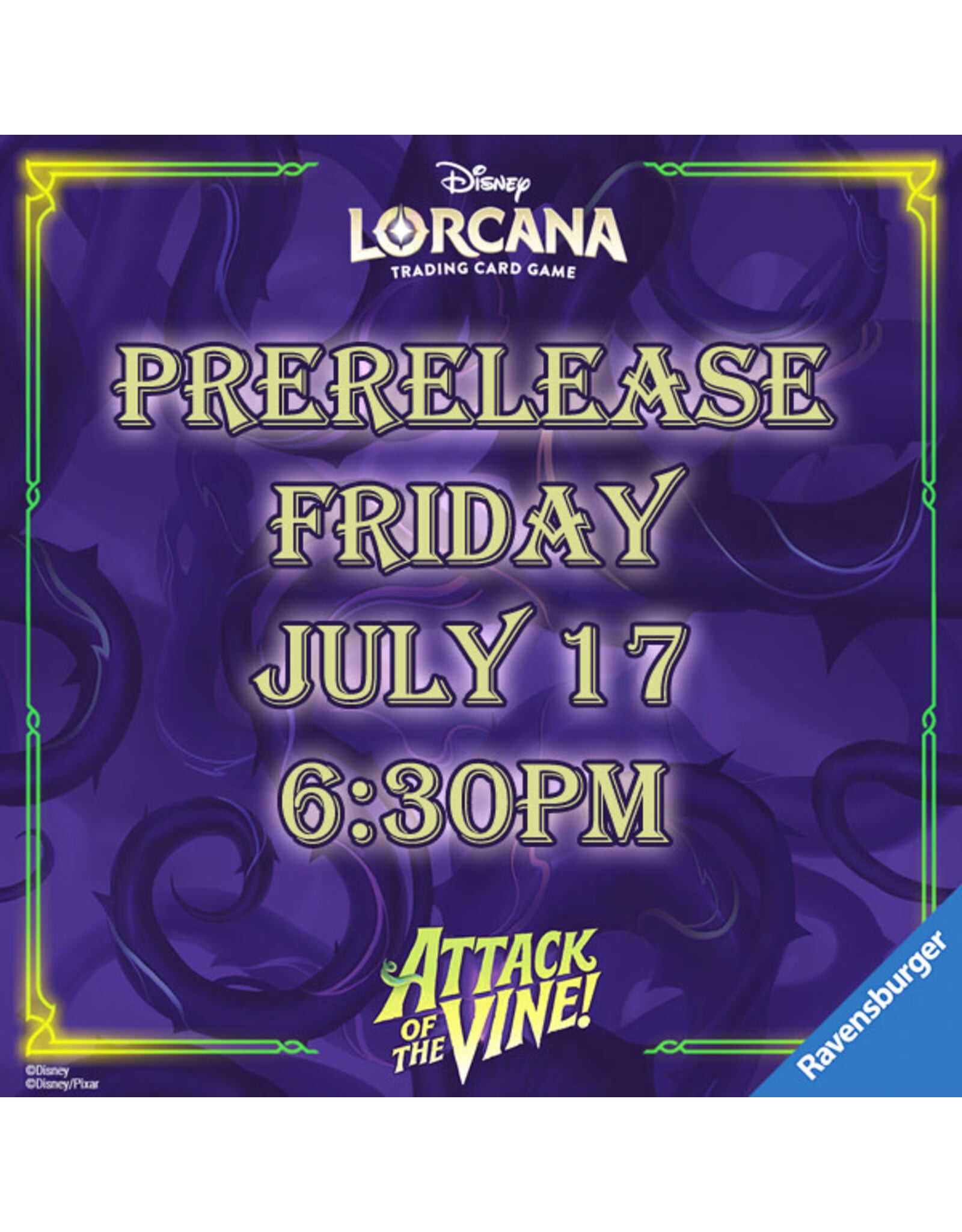 Lorcana Lorcana 13 Attack Of The Vine Prerelease 071726 Fri
