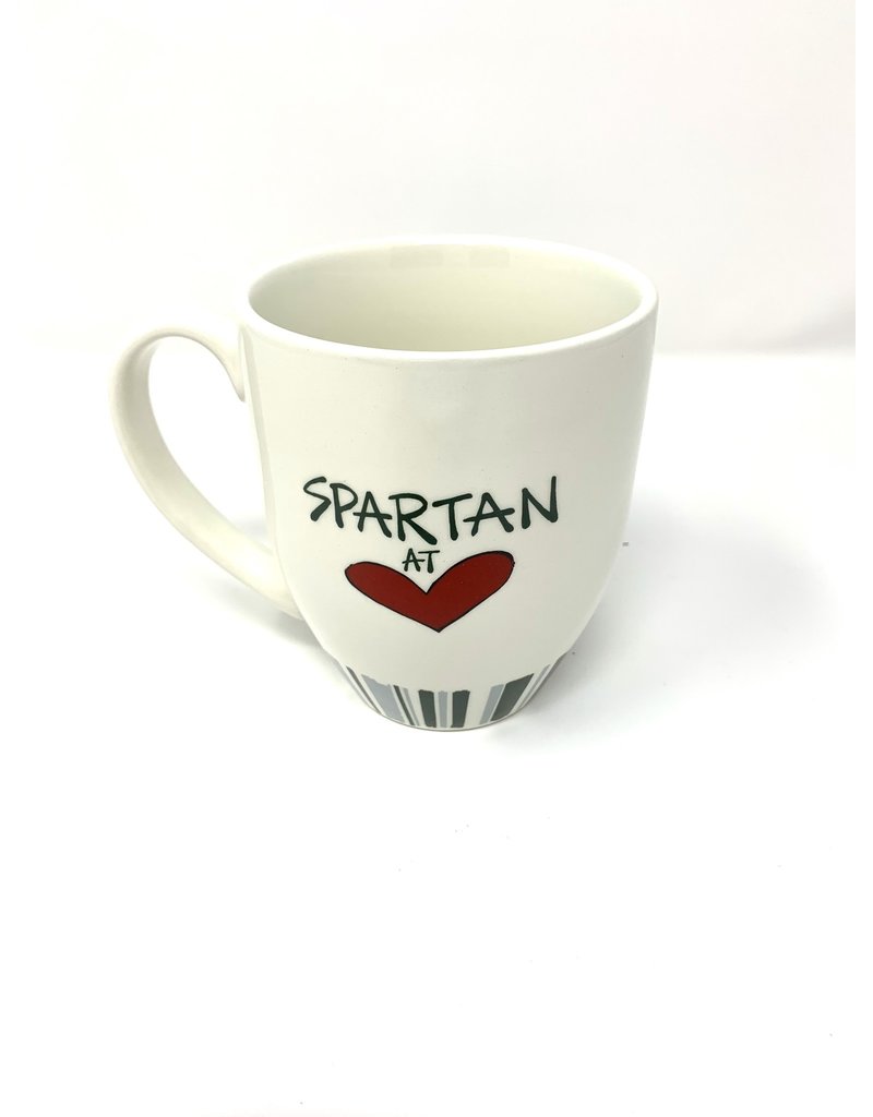 Magnolia Lane Heart Striped Mug MSU