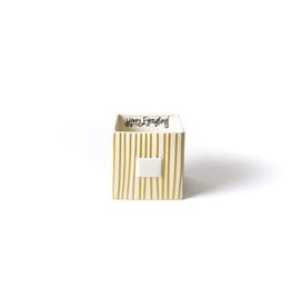 Happy Everything Mini Nesting Cube Medium Gold Stripe