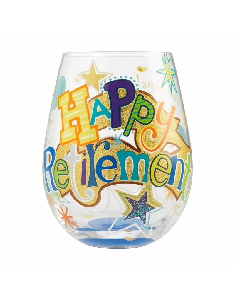 Stemless Wine Glass Happy Retirement