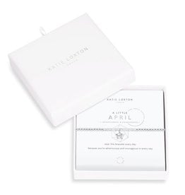 A Littles Co. A Littles & Co. Birthstone Bracelet April Rock Crystal- Silver