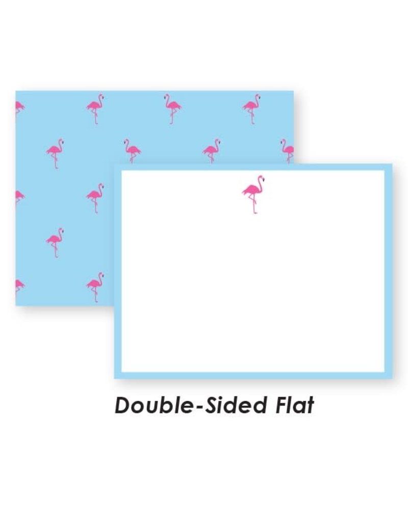 Double Sided Flat Notecards (10) Flamingo