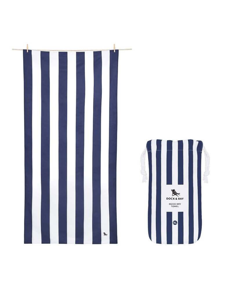 Dock & Bay Quick Dry Towel XLG Striped Whitsunday Navy