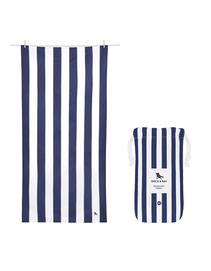 Quick Dry Towel XLG Striped Whitsunday Navy