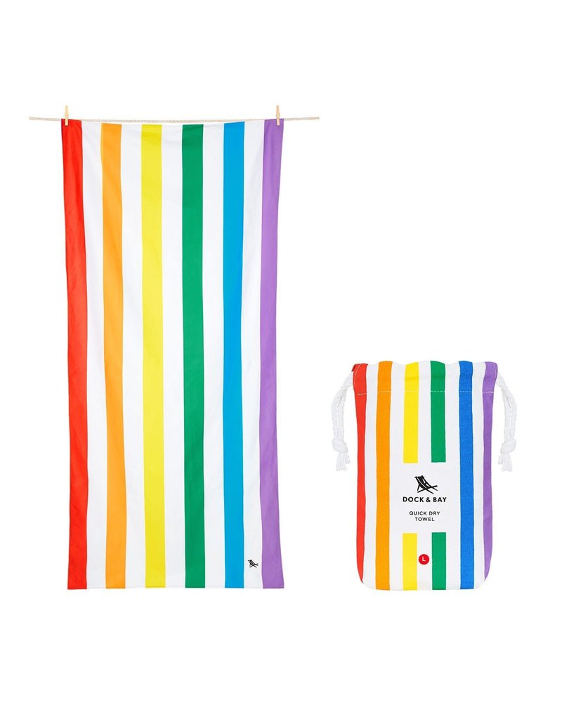 Quick Dry Towel Large Bright Rainbow