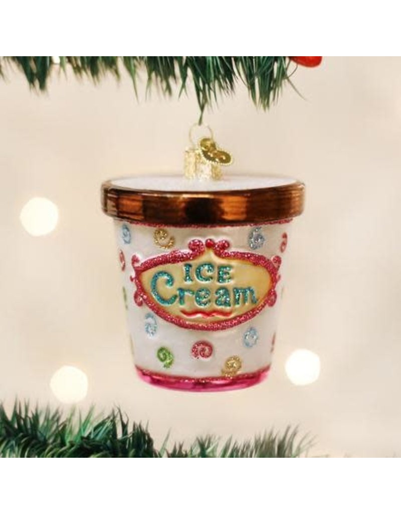 Old World Christmas Ornament Ice Cream Carton