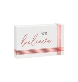 Collins Painting & Desgin Holiday Box Sign Striped Believe