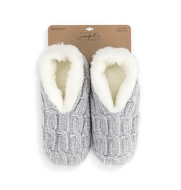 Demdaco Chenille Slippers Gray Small