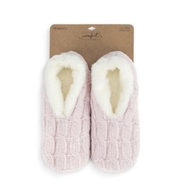 Demdaco Chenille Slippers Blush Small