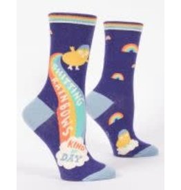 Blue Q Blue Q Women's Crew Socks Shitting Rainbows