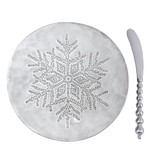 Mariposa Mariposa Dotty Snowflake Cermic Canape Plate w Beaded Spreader